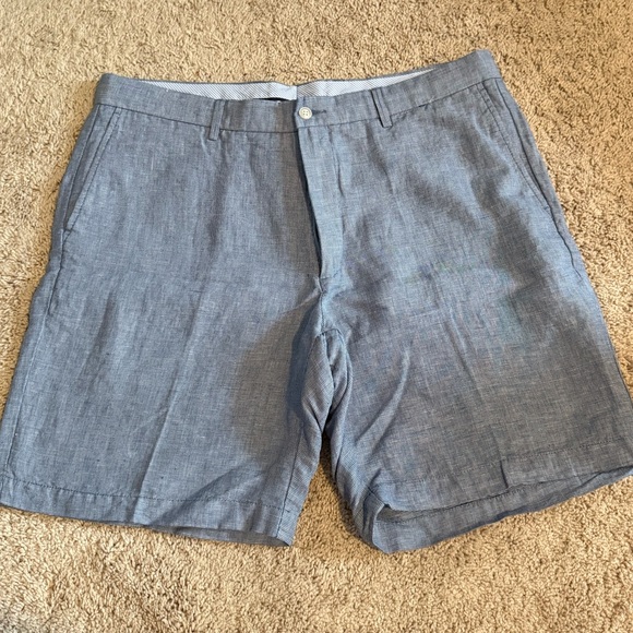 Peter Millar Blue Flat Front Shorts Classic Style - Picture 1 of 5